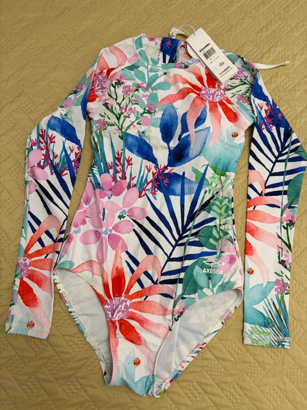 AXESEA women’s Floral Long-Sleeve One-Piece Swimsuit - Multicolor